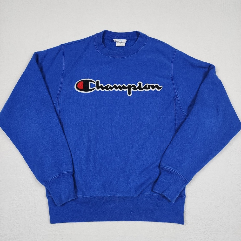 Champion‎ Reverse Weave Sweatshirt Mens Small Blue Fleece Crewneck Pullover